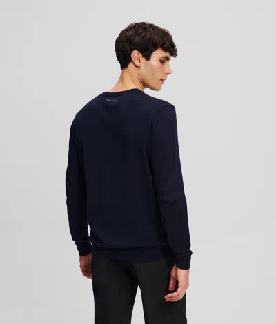 Karl Lagerfeld Kameo Crewneck Sweater In Blue