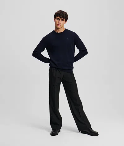 Karl Lagerfeld Kameo Crewneck Sweater In Blue
