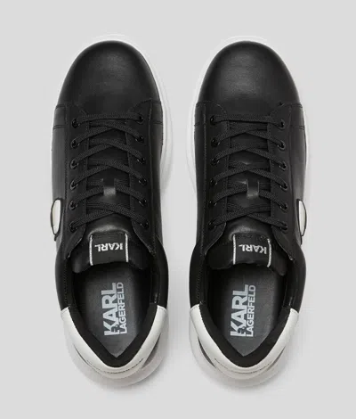 Karl Lagerfeld Leather Karl Head Patch Sneaker In Black