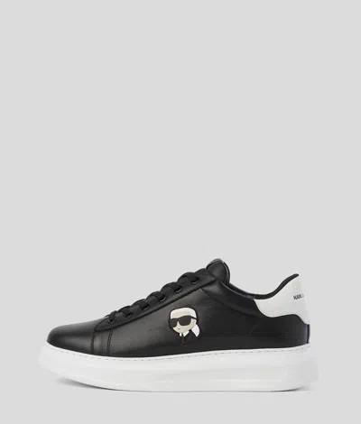 Karl Lagerfeld Leather Karl Head Patch Sneaker In Black