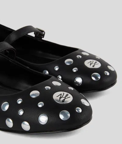 Karl Lagerfeld Karo Mirror Studs Ballet Flats