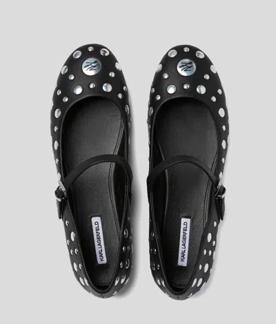 Karl Lagerfeld Karo Mirror Studs Ballet Flats