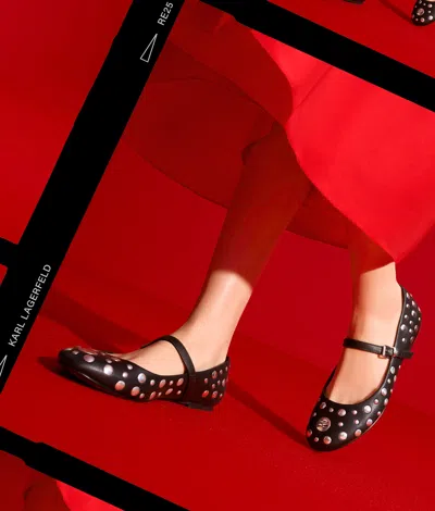 Karl Lagerfeld Karo Mirror Studs Ballet Flats