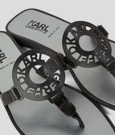 Karl Lagerfeld Toe Strap Sandals In Black