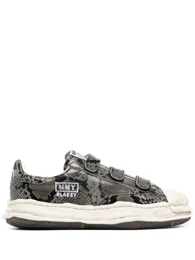 Miharayasuhiro Blakey Og Sole Python Printed Leather Low-top Sneakers In Gray