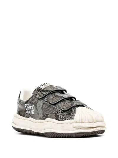 Miharayasuhiro Blakey Og Sole Python Printed Leather Low-top Sneakers In Gray