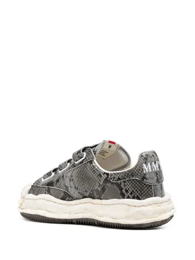 Miharayasuhiro Blakey Og Sole Python Printed Leather Low-top Sneakers In Gray