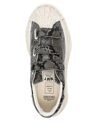 Miharayasuhiro Blakey Og Sole Python Printed Leather Low-top Sneakers In Gray