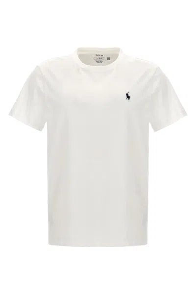Polo Ralph Lauren Man's White Cotton T-shirt With Logo In White
