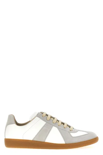 Maison Margiela White Leather Sneakers In Multi