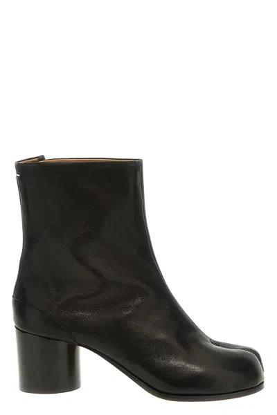 Maison Margiela Tabi Split-toe Leather Ankle Boots In Black