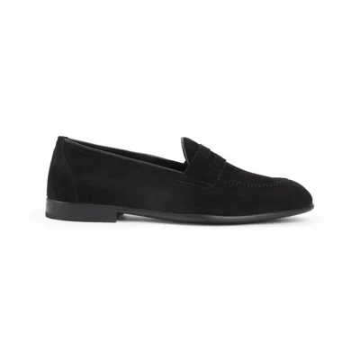 Brioni Almond Toe Suede Leather Penny Loafers