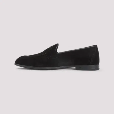 Brioni Almond Toe Suede Leather Penny Loafers