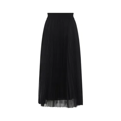 Fabiana Filippi Pleated Maxi Skirt With Sheer Overlay And High Waistband