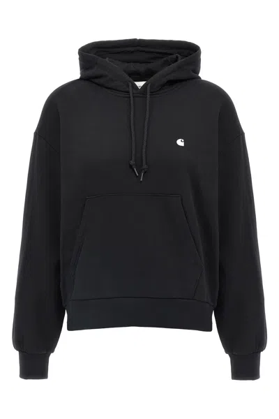 Carhartt Casey Logo-embroidered Cotton Hoodie In Black