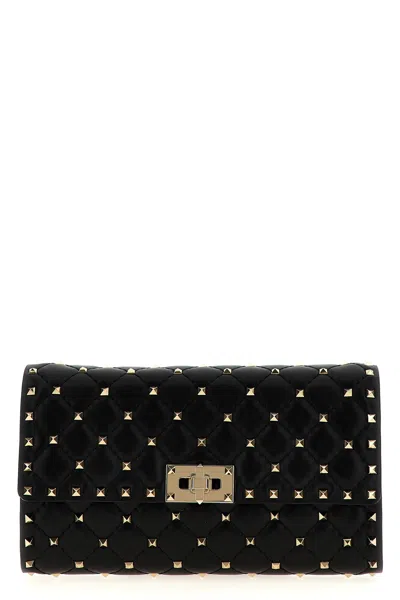 Valentino Garavani Rockstud Spike Shoulder Bag In Black