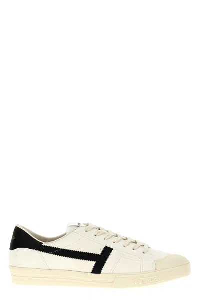 Tom Ford Jarvis Suede Low Sneakers In Neutral