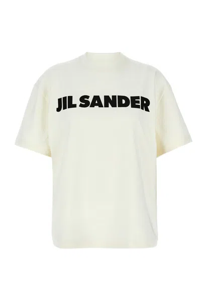 Jil Sander Women Ivory Cotton Oversize T-shirt In Multi