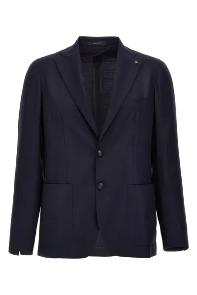 Tagliatore Blazer Wool Blend Textured Fabric