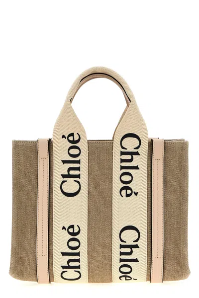 Chloé Chloè Woody Small Canvas Tote