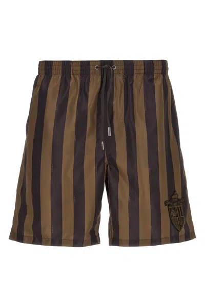 Fendi Printed Polyester Swimming Shorts In Multi