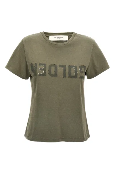 Golden Goose 'doris' Embellished Front T-shirt In Green