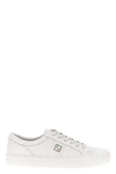 Fendi Valentino Garavani Multicolor Fabric And Mesh True Act Sneakers In White