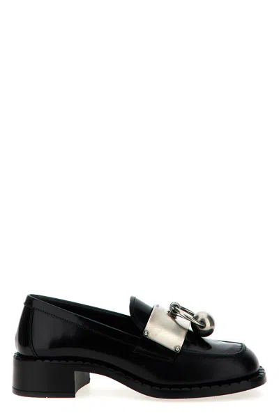Prada Brushed Leather Loafers In Black
