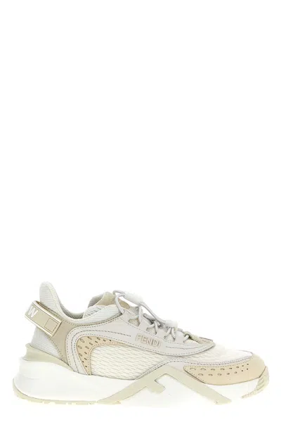 Fendi Women's Luxurious Calf Leather Sneakers In Animal Print