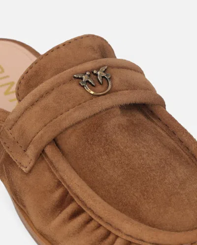 Pinko Mocassins Mules Plats En Daim