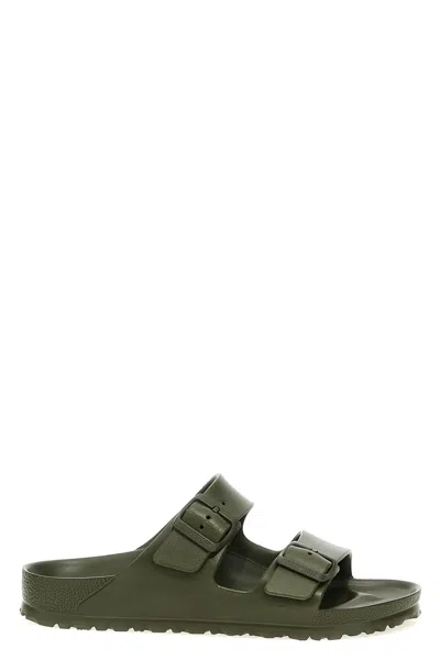 Birkenstock Mens Active Khaki Eva Arizona Double-strap Leather Sandals