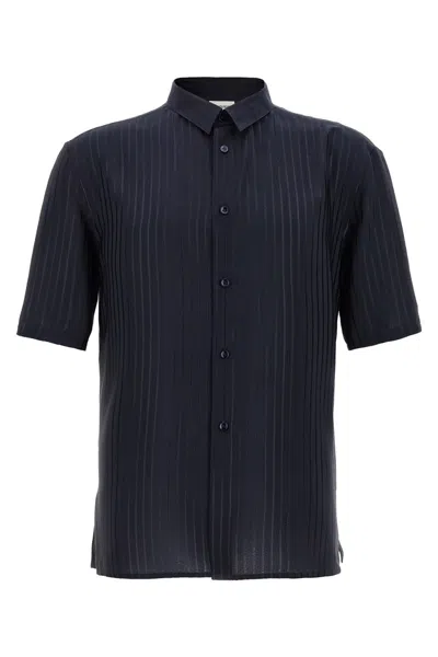 Saint Laurent Striped Shirt In Blue