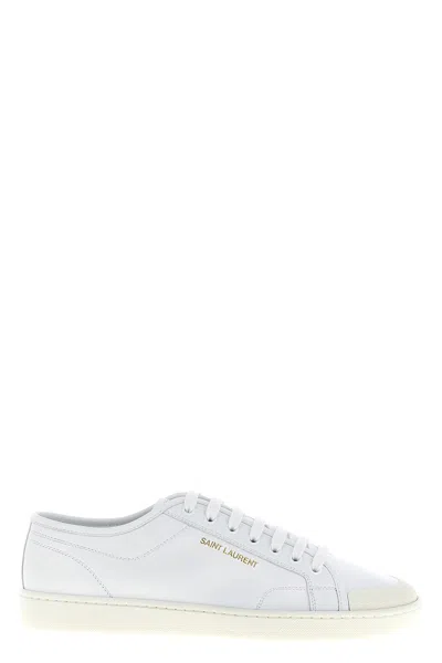 Saint Laurent Gym Low Logo-print Leather Sneakers In Animal Print