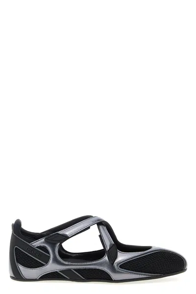 Attico Flat Shoes Blacks And Greys In Black