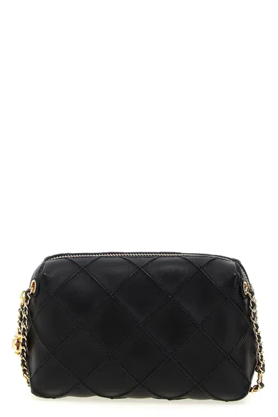 Tory Burch Fleming Small Quilted Leather Crossbody Bag Color Black