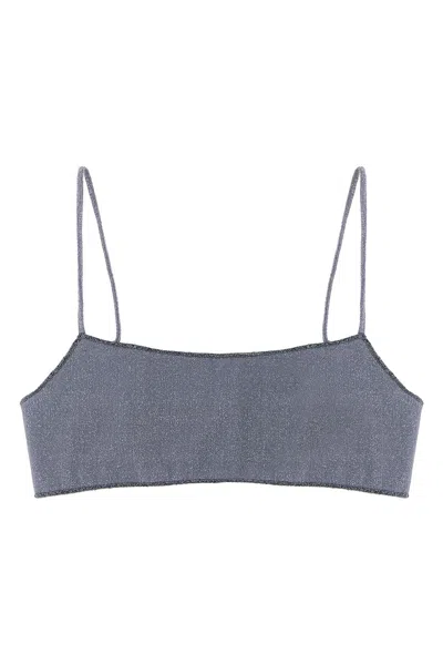 Mc2 Saint Barth Sadie Lurex Bralette Bikini Top In Gray