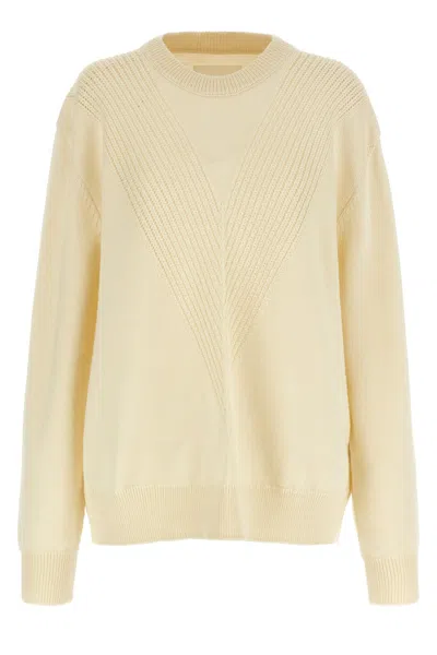 Jil Sander Wool Blend Crew Neck Sweater In Neutral