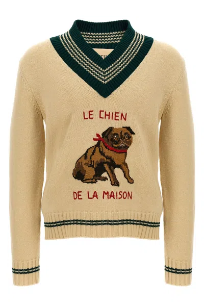 Valentino Garavanile Chien De La Maison Sweater In Neutral