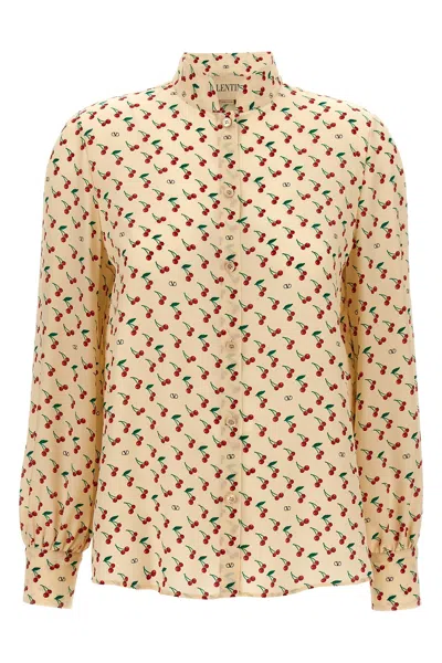 Valentino Camicia In Crepe Stampata  Donna In Neutral