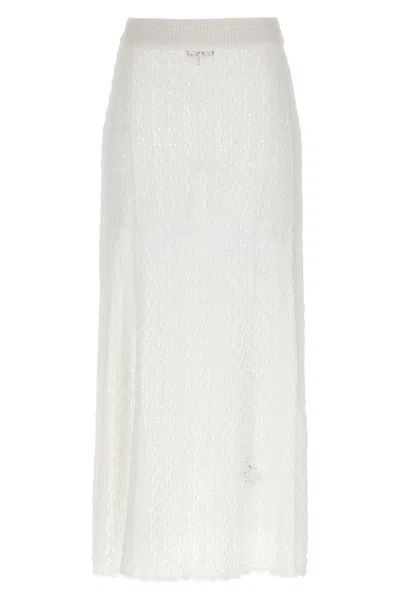 Ganni Women White Crochet Skirt In White