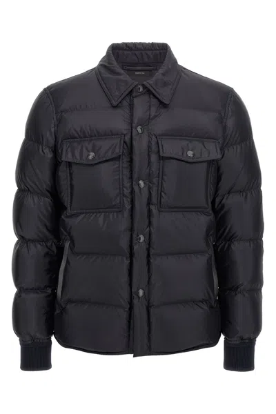 Tom Ford "techno Satin" Padded Jacket In Black