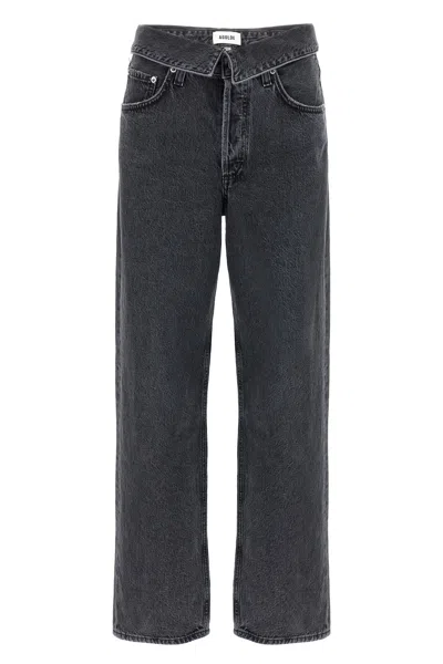 Agolde Panoramic Wild Straight-leg-jeans In Schwarz