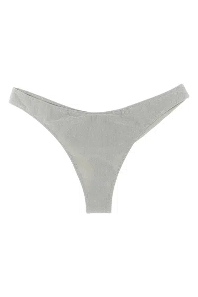 Mc2 Saint Barth Naomi Lurex Bikini Bottoms In Gray