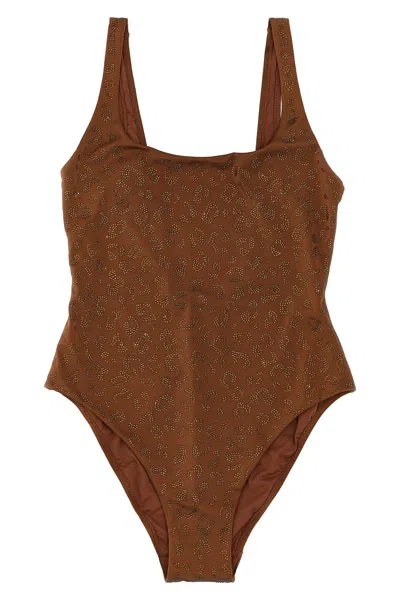 Mc2 Saint Barth Lora One Piece Leopard With Rhinestones