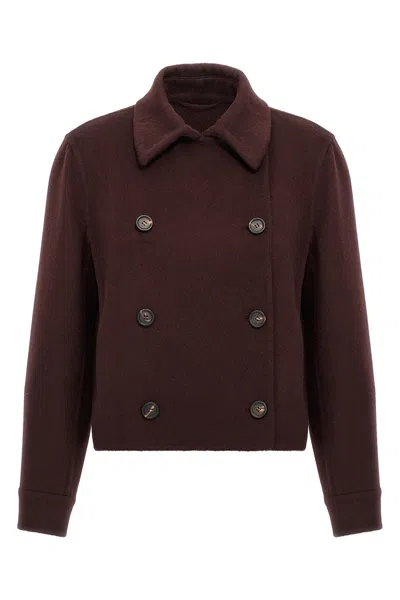 Brunello Cucinelli Cashmere Coat With Buttoned Cuffs And Double-breasted Design