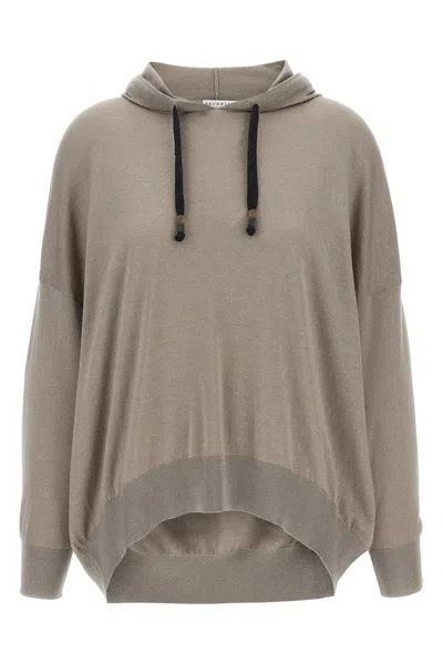 Brunello Cucinelli 'shimmer' Sweat À Capuche In Gray
