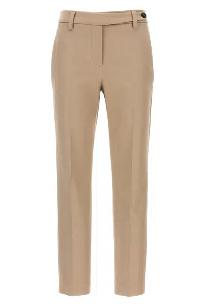 Brunello Cucinelli Cotton Trousers With Pockets And Belt Loops