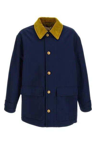 Marni Parka In Gabardine De Coton In Blue