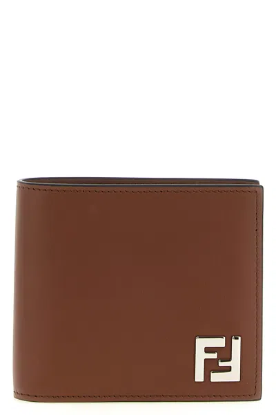 Fendi Leather And Ff Canvas Compact Bi-fold Wallet