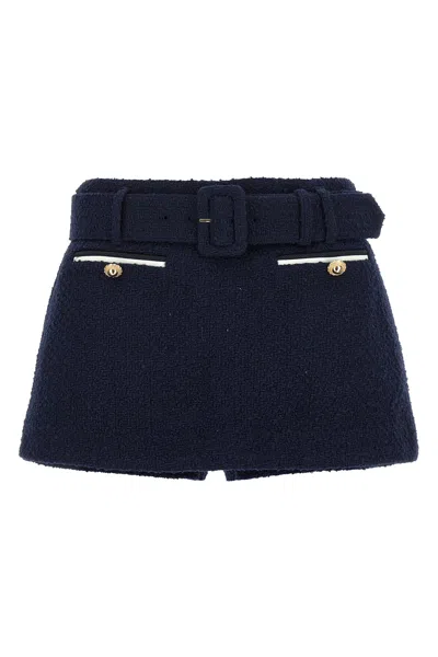 Self-portrait Bouclé Wool Blend Skort